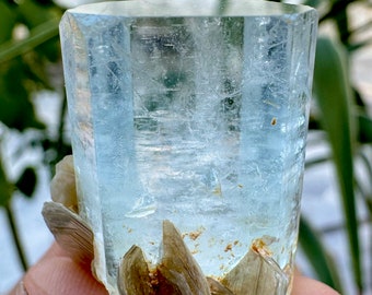 80 Carat Beautiful Aquamarine Crystal With Muscovite Specimen . Minerals , Mineral specimens , gems ,