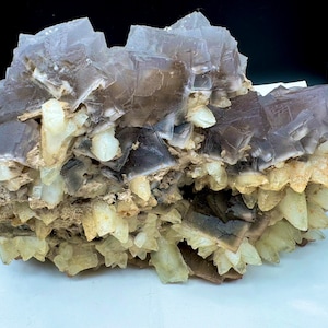 6 KG Large Purple Fluorite With Calcite Combine Specimen , minerals , mineral specimens , crystals