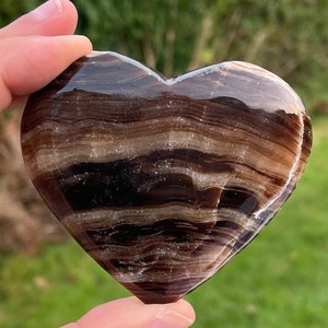 NEW Chocolate Calcite Hearts, rare brown calcite, healing calcite, healing stone, crystal, gemstone