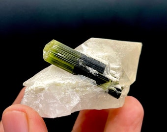 103 Gram Natural Green Cap Tourmaline Crystals  With Quartz Combine Specimens , Crystals , minerals , mineral specimens
