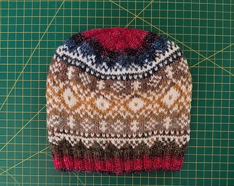 Hand Knit Acrylic Beanie: Scandinavian Sparkled Slouchy Toque