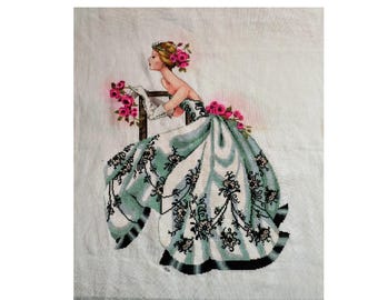 Beaded Cross Stitch Art: SABRINA Mirabilia Design on Linen