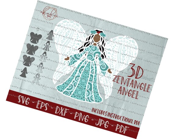 Download Angel Wings Zentangle Christmas Dxf Layered Christmas Angel Memorial Angel 3d Mandala Angel Papercut File Cricut Christmas Svg Clip Art Art Collectibles