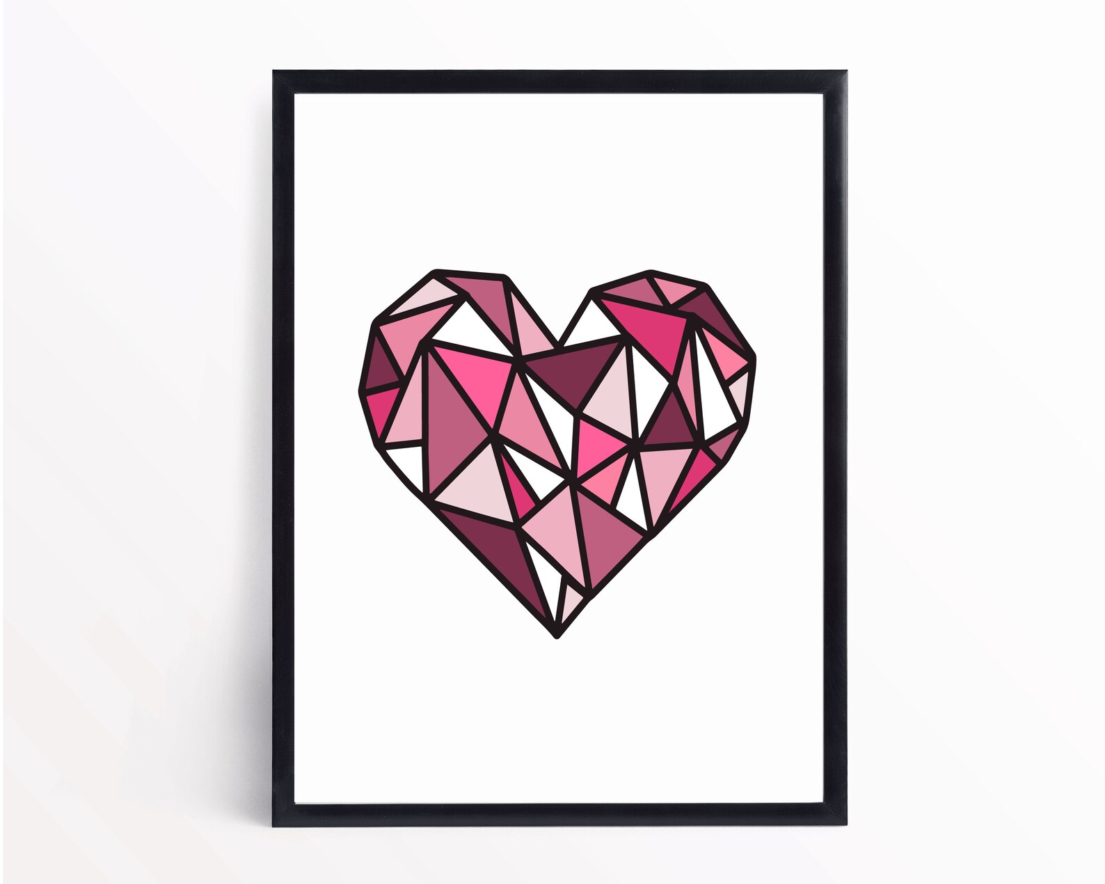 Digital Print Geometric heart print wall art heart print Etsy