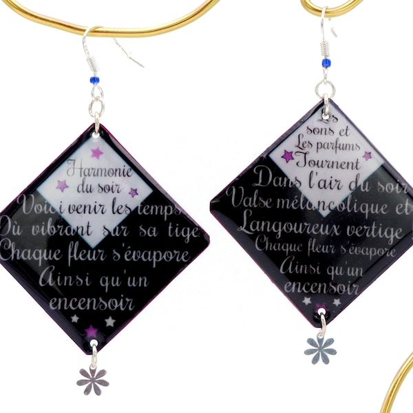 Funny Girl Earrings "Evening Harmony & Baudelaire" Sterling Silver