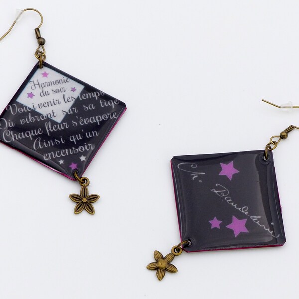 Funny Girl Earrings "Evening Harmony & Baudelaire"