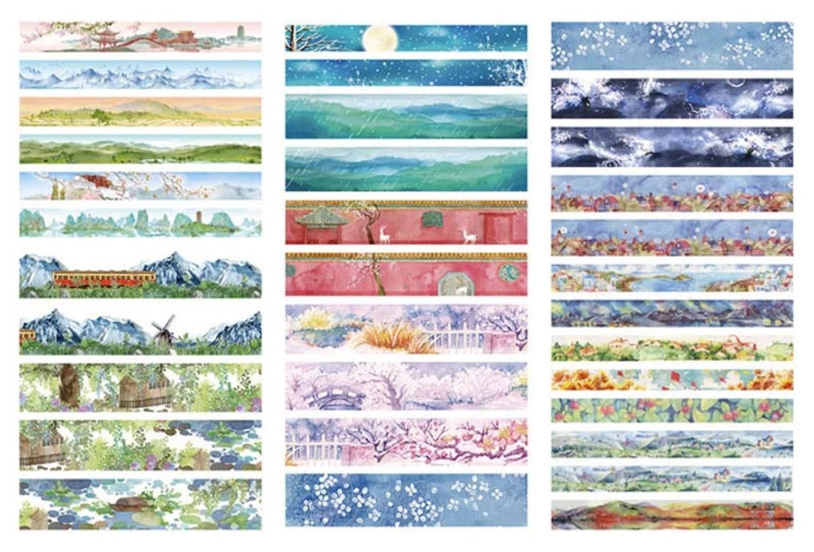 Landscape Scenery Sticker Sheets for Crafting Journaling Etsy