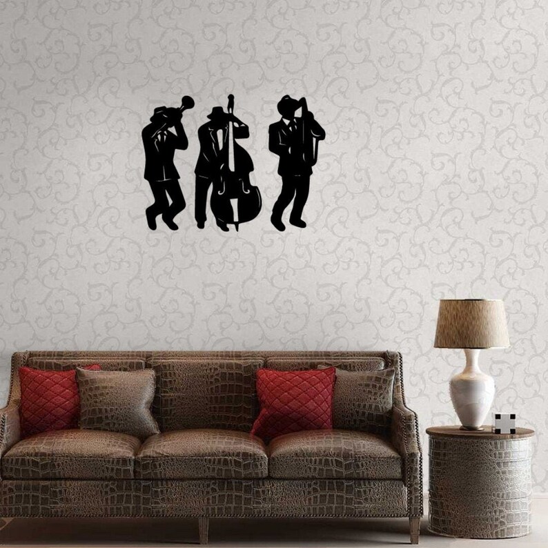 Jazz Trio Music Metal Wall Art Metal Wall Decor Metal Wall Etsy