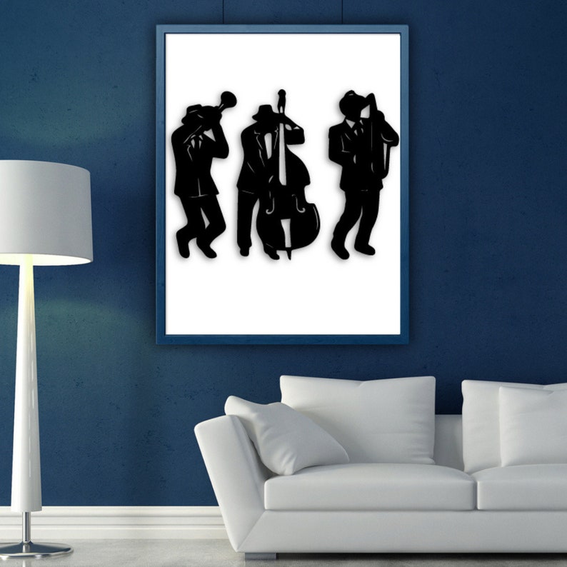 Jazz Trio Music Metal Wall Art Metal Wall Decor Metal Wall Etsy