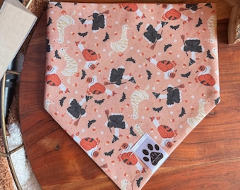 Honking for Candy | Cat/Dog Snap On Reversible Pet Bandana | Halloween | Fall | Seasonal | Autumn | Halloween Costume | Trick or Treat