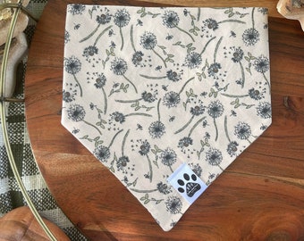 Field of Dandelions | Cat/Dog Snap On Reversible Pet Bandana | Wild Flowers | Spring/Summer Flower | Nature | Pet Accessories | Flowers