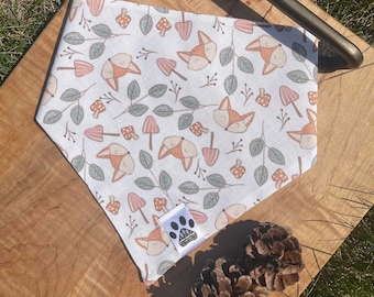 Forest Fox | Cat/Dog Snap On Reversible Pet Bandana | Cottagecore | Animals | Mushroom | Pet Accessories | Pet Clothes | Forest |