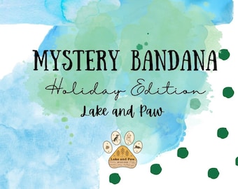 Mystery Holiday Bandana | Cat/Dog Snap On Reversible Pet Bandana | Cat Accessories | Dog Accessories | Pet Accessories | Pet Neckwear |