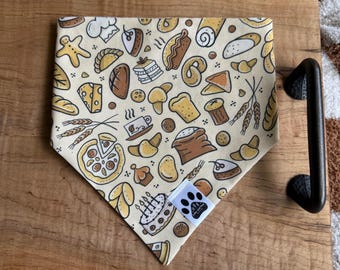 Neutral Happiness | Cat/Dog Snap On Reversible Pet Bandana | Bread | Pie | Pastry | Pastries | Bakery | Café | Food | Food and Drinks