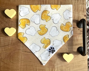 Spring Snacks | Cat/Dog Snap On Reversible Pet Bandana | Cookies | Animals | Food | Snack Time | Bunnies and Chicks | Easter | Dessert | Yum