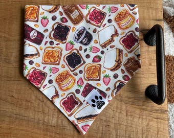 Peanut Butter and Jelly | Cat/Dog Snap On Reversible Pet Bandana | PB&J | Sandwiches | Lunch | Dinner | Jam | Bread | Snacks | Finger Foods