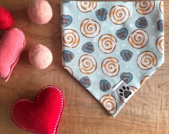 You're My Honey Bun | Cat/Dog Snap On Reversible Pet Bandana | Food | Sweet Treat | Breakfast | Snacks | Dessert | Baked Goods | Pastry