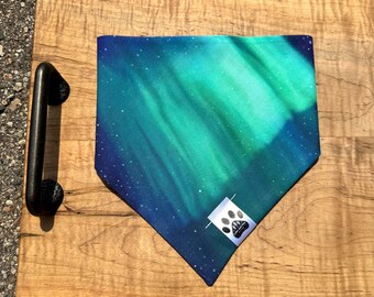 Northern Lights | Cat/Dog Snap On Reversible Pet Bandana | In the Sky | Weather | Natural Beauty | Atmosphere | Stars | Aurora Borealis