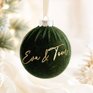 Personalized Christmas ornament with name | Large Christmas tree ornament 8 cm | Velvet Christmas ornament | Christmas gift idea