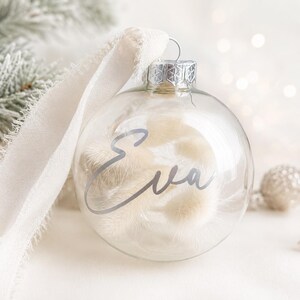 Personalized Christmas bauble 8 cm, real glass, Christmas tree ornament with name, Christmas gift for best friend, grandparents, sister, mom