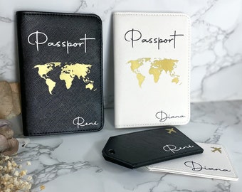 Reisepasshülle+Kofferanhänger personalisiert/personalisierte Reisepasshülle/Hochzeitsgeschenk/Geburtstagsgeschenk/personalisiertes Geschenk