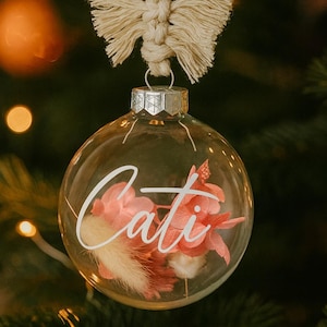 Large Christmas bauble with name, real glass, personalized Christmas tree ornament, Christmas gift for mom, dad, best friend, grandma & grandpa