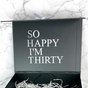 personalisierte Geschenkbox zum 30. Geburtstag, Geburtstag für Männer, 30. Geburtstag für Männer, schwarze Geshenkbox