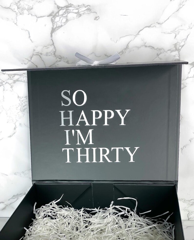 personalisierte Geschenkbox zum 30. Geburtstag, Geburtstag für Männer, 30. Geburtstag für Männer, schwarze Geshenkbox
