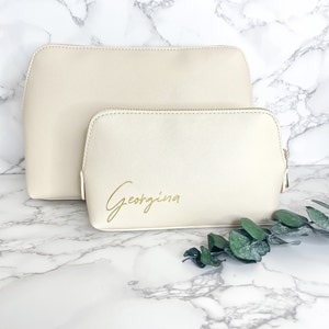 Personalisierte Kosmetiktasche mit Namen I Schminktasche I Kulturtasche personalisiert I Geburtstagsgeschenk für Freundin oder Mama