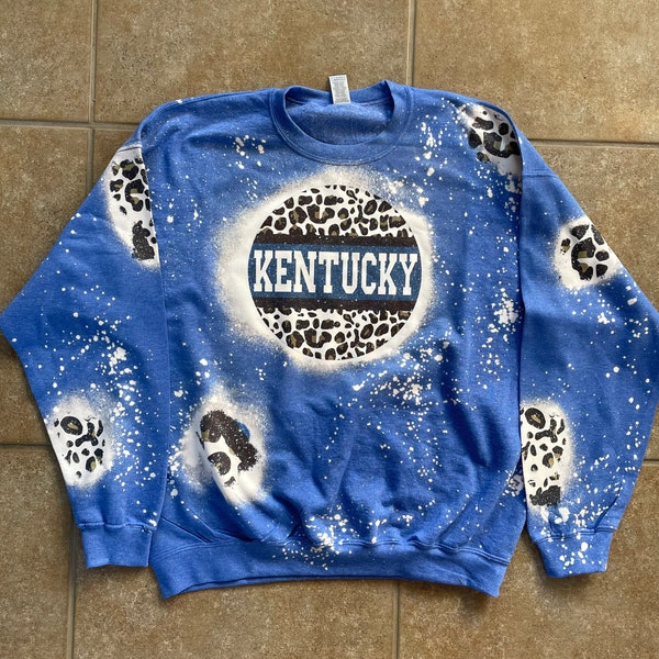 Kentucky Bleached Cheetah Leopard Print Crewneck Sweatshirt