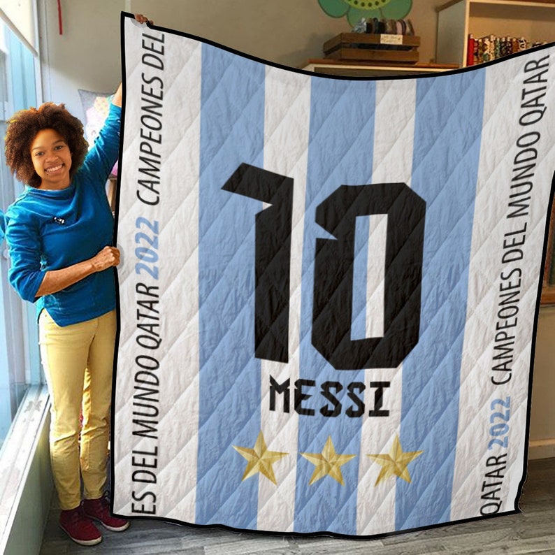 Messi Campeón Mundial - Worldcup Winner 2022Lightweight & Breathable Quilt With Edge-wrapping Strips image 2