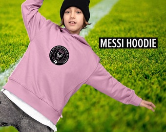 Messi Pink Hoodie - Adult Size Classic Unisex Pullover Hoodie - Soccer Messi Hoodie