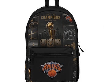 New York Knicks Champions Customized Backpack - Black Gold Edition- NBA Basketball  Design