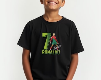Ronaldo voetbalshirt voor kinderen: zacht katoenen sportshirt voor fans