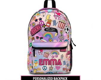 Personalized Girl School Backpack - Stickers Design- Girls Backpack With your Name On it- Excellent Quality- Back To School -Gifts For Kids