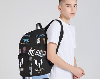 Messi School Backpack - Large Capacity Multifunctional Backpack - Waterproof & Wear-Resistant for Travel and Sports.