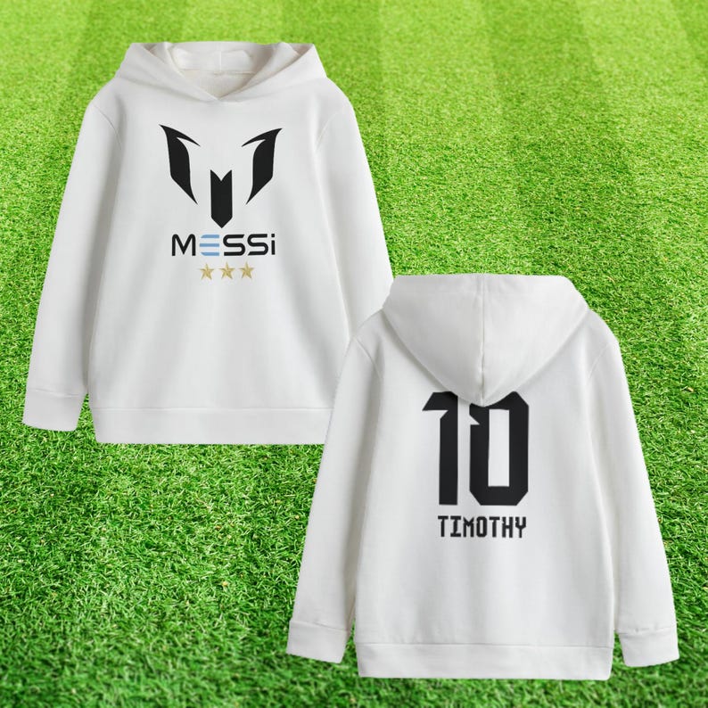 Messi Youth Heavy Blend Hooded Sweatshirt - Kids Christmas Soccer Fan Gift image 2