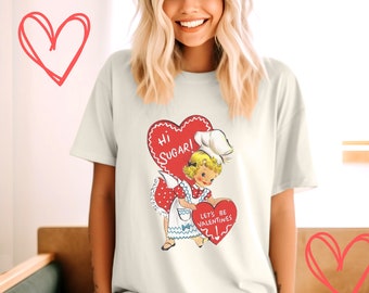Valentines Day TShirt, Retro Design T-Shirt, Valentines Shirt Gift for Her, Vintage Style Women's Valentine Tee, Gift Valentine