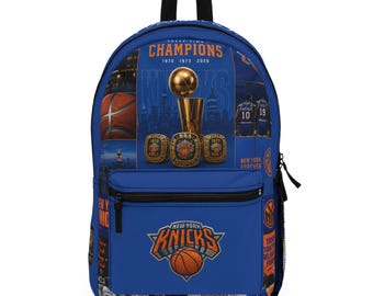 New York Knicks Backpack -  Blue Champions Customized with NameBackpack - NBA Basketball Back to School