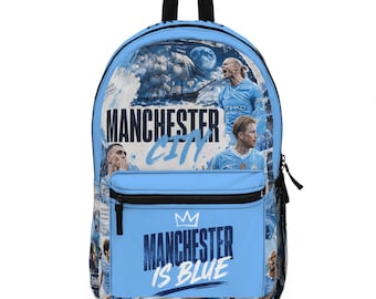 Manchester City Backpack – Personalized Soccer Backpack for Kids, Football Fan School Bag, Custom Name Bookbag, Soccer Gift