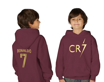 Ronaldo Soccer Logo Hoodie, Kids' Pullover Sweatshirt, Fan Gift, Customized Gift