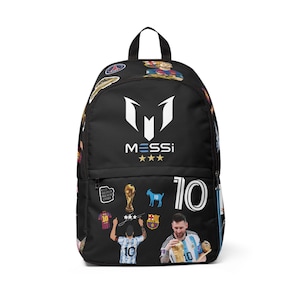 Messi School Backpack Black, Soccer Backpack, Soccer Fan Gift, Travel Pack