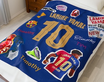 Pluche deken van gelamineerd yamal, zachte fleece plaid, cadeau voetbalfan, aanpasbaar cadeau