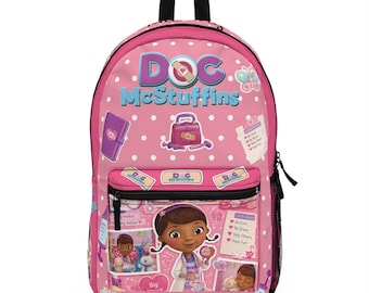 Personalized Doc McStuffins Backpack, Custom Name Senior Backpack, Senior Year Throwback Bookbag, Graduation Gift, Back to School Bag