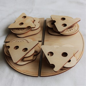 Wooden Pizza Play Food - Pizza Puzzle Play Set