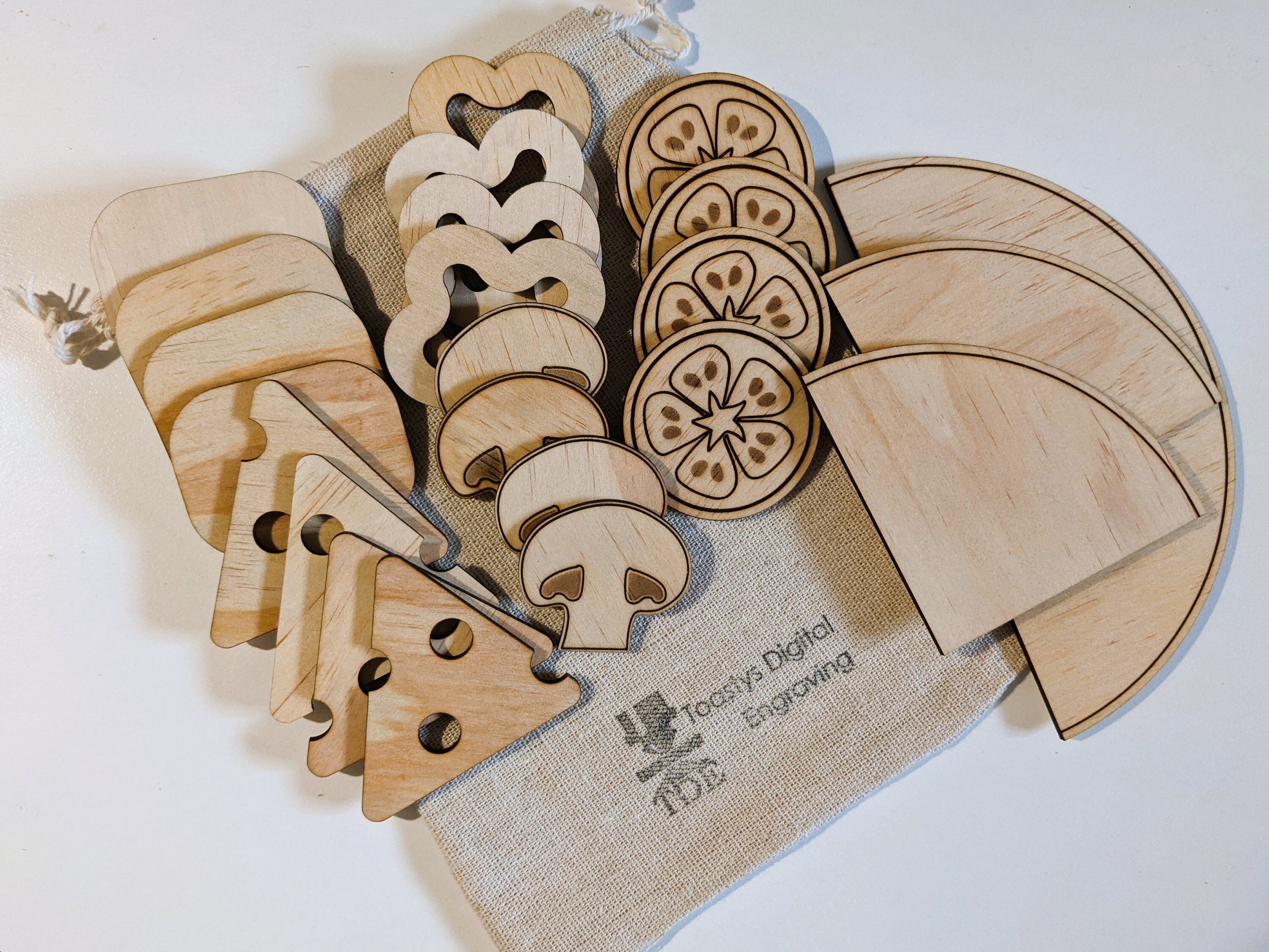 Pizza Wooden Food Toy Wood Play Set Wood Kitchen Toy Etsy