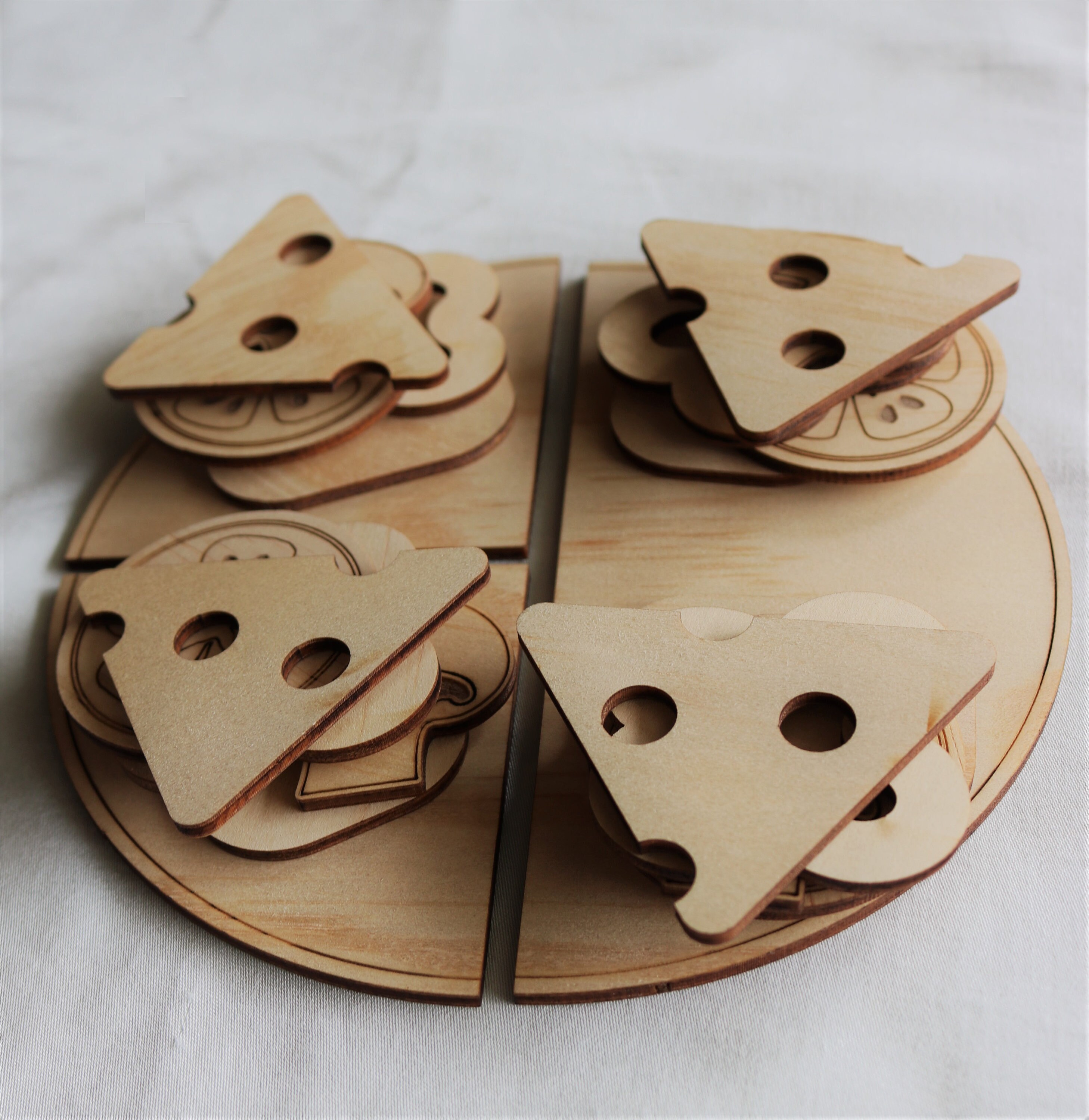 Pizza Wooden Food Toy Wood Play Set Wood Kitchen Toy Etsy