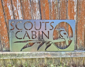 Personalised Sign - Animal and Gum Leaf - Australian - House Name Sign - Garden Sign - Metal Sign - House Plaque - Rusty Rustic - Farm Sign
