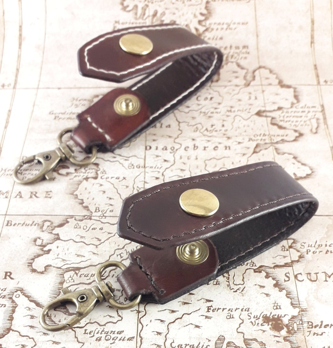 Real Leather Belt Key Chain, Leather Belt Lanyard, Key Ring Keeper