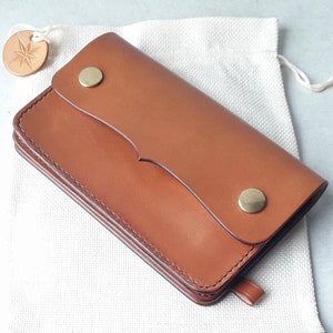 Trucker wallet - genuine leather wallet - trucker style - vintage style - gift - chain wallet - traditional midlength wallet